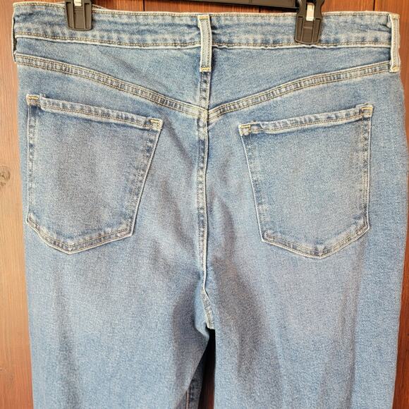 Old Navy Women 16 Tall Jeans O.G. Loose High Rise Medium Wash Distressed Denim - Picture 8 of 10